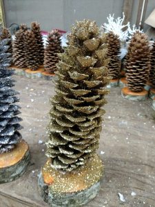 gold glittered sugar pine christmas tree