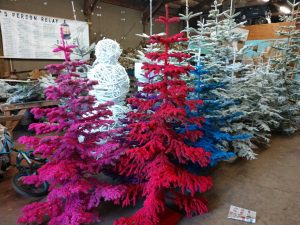 Have your Christmas trees professionally flocked by Oregon Coastal Flowers.